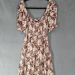 Abercrombie & Fitch Brown Floral Midi Dress